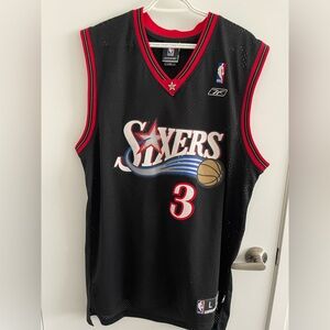 Vintage Reebok Philadelphia 76ers Allen Iverson Jersey Size L Black